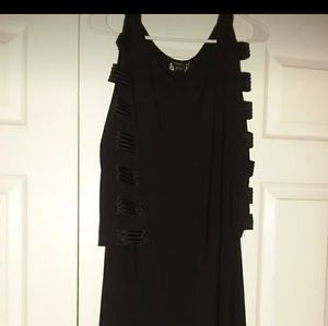 Black long sleeve cut out dress